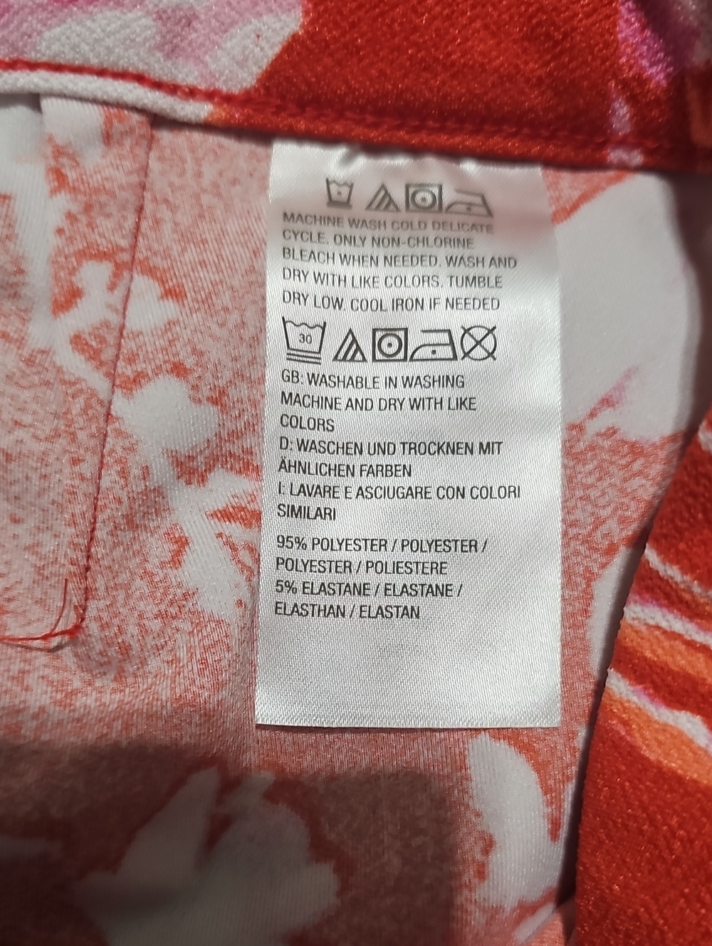 Isaac Mizrahi Live Pants Wide Leg Red Floral Pebble Knit Medium Petite - Picture 5 of 7